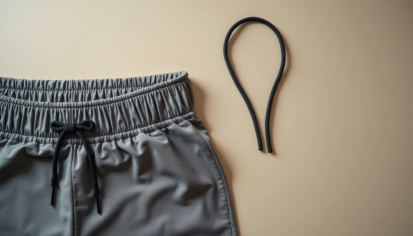 Close-up of wide jogger waistband with silicone strip inside