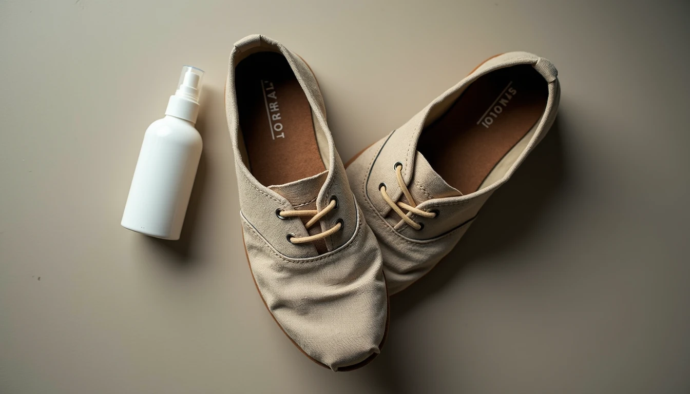6 Months of Wear Worn TOMS shoe with faded canvas and flat sole